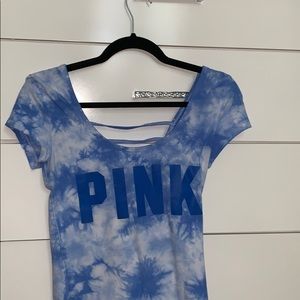Blue Tye Dye Pink VS bodysuit with slit back!